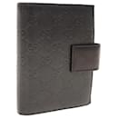 GUCCI GG Canvas Day Planner Cover Cuir Noir Auth yk10286 - Gucci