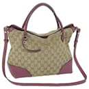 Gucci GG Canvas Hand Bag 2way Beige 353120 Auth ep3011
