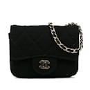 Black Chanel CC Jersey Flap Chain Belt Bag