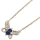 18k Gold Diamond Sapphire Butterfly Pendant Necklace - Autre Marque