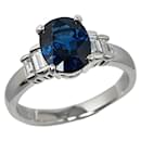 Platinum Diamond & Sapphire Ring - Autre Marque