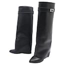 GIVENCHY SHARK LOCK SHOES 526969 35 HIGH BLACK LEATHER BOOTS BOOTS - Givenchy