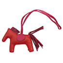 NEW HERMES RODEO PM BAG JEWEL IN RED LEATHER + NEW LEATHER CHARM BOX - Hermès