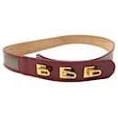 NEW CHLOE BELT 3C0004-8to856 T 80 IN KHAKI & RED LEATHER NEW BELT - Chloé