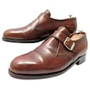 JM WESTON SHOES 531 7.5E 41.5 LOAFERS WITH BUCKLE IN BROWN LEATHER SHOES - JM Weston