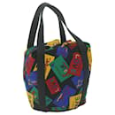 SAINT LAURENT Tote Bag Nylon Multicolor Black Auth fm3181 - Saint Laurent