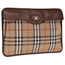 Burberrys Nova Check Clutch Bag Canvas Beige Brown Auth yk10288 - Autre Marque