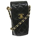 CHANEL Matelasse Chain Shoulder Bag Patent leather Black CC Auth bs11765 - Chanel