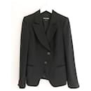Giorgio Armani black slouchy asymmetric button blazer jacket