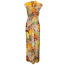 La linedJ Yellow Multi Holi Print Fluid Jersey Rita Dress - Autre Marque