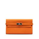 Orange Hermes Epsom Classic Kelly Wallet - Hermès