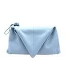 Blue Bottega Veneta BV Trine Angular Clutch Bag