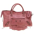 BALENCIAGA The Part Time Hand Bag Leather 2way Pink 168028 Auth am4413 - Balenciaga