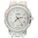HERMES Watch 12 Diamond Stones Silver Tone Stainless Auth 18908A - Hermès