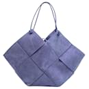 Lilac Suede Intercciato Tote Bag - Bottega Veneta