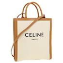 CELINE Petit Cabas Vertical Tote Bag Toile 2chemin blanc 192082BNZ.02NT 41168UNE - Céline