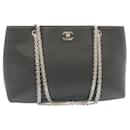 CHANEL Caviar Skin Chain Shoulder Bag Leather Black CC Auth 28395A - Chanel