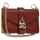 Chloe Abby Chain Shoulder Bag Leather Brown CHC19WS206 b72 auth 49312A - Chloé