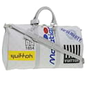 Louis Vuitton Monogram Keepall Bandouliere 50 Boston Bag White M44643 LV 37882A