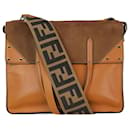 Brown square leather shoulder bag - Fendi