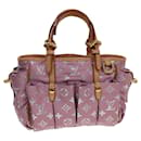 LOUIS VUITTON Monogram Pastel Glitter Cabas GM Hand Bag Satin Pink Auth 40938A - Louis Vuitton