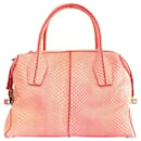 Pink Snakeskin D-Styling Piccolo Bauletto Bag - Tod's