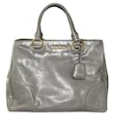 Grey Leather Satchel Bag - Miu Miu