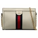 Bolso bandolera pequeño con cadena Ophidia blanco de Gucci