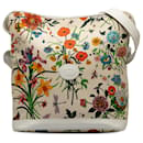 Bolso de hombro con estampado floral blanco de Gucci