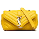 Bolsa Clássica Matelassê com Monograma Amarelo Bebê Saint Laurent
