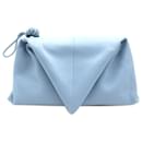 Bottega Veneta Blue BV Trine Angular Clutch Bag