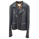 GUCCI Black Embroidered Crystal upperr Bomber Leather Jacket - Gucci