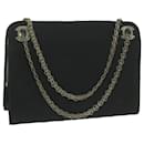 CHANEL Matelasse Chain Shoulder Bag Cotton Black CC Auth yb491 - Chanel