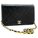 CHANEL Full Flap Chain Shoulder Bag Clutch Black Quilted Lambskin - Chanel