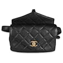 Chanel Black Quilted Calfskin Carry With Chic Flap Waist Bag