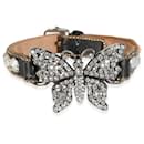 Gucci-Schmetterlingsarmband aus Leder und unedlem Metall