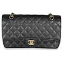 Chanel Black Quilted Caviar Medium Classic lined Flap Bag
