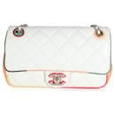 Chanel 17C White Multicolor Quilted Lambskin Small Cuba Color Flap Bag