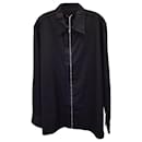 Givenchy Boxy Fit Zipped Front Shirt in Black Cotton