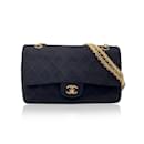 Vintage Black Jersey lined Flap 2.55 Bag Mademoiselle Chain - Chanel