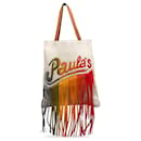 Loewe White x Paula's Ibiza Colorblock Fringe Tote Bag