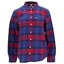 Womens Regular Fit Cotton Flannel Check Shirt - Tommy Hilfiger