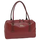 BURBERRY Shoulder Bag Leather Red Auth ac2696 - Burberry
