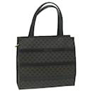 CELINE Macadam Canvas Hand Bag PVC Brown Black Auth 66116 - Céline