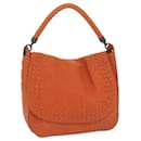 BOTTEGAVENETA INTRECCIATO Shoulder Bag Leather Orange Auth yk10407 - Autre Marque