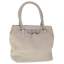 Christian Dior Tote Bag Leather White Auth am5702