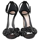 Alexander McQueen Black Jewel Bow Ankle Strap Sandals - Autre Marque