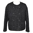 Chanel Black Tweed lined Breasted Jacket