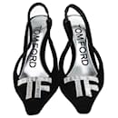 Zapatos de tacón con tira trasera en negro Crystal TF de Tom Ford
