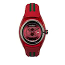 Red Gucci Quartz Rubber Sync Watch